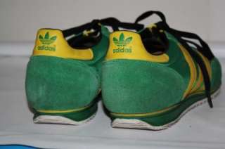   76 BRAZIL GREEN YELLOW SUEDE OLYMPIC TRAINER SNEAKERS SHOES 10.5 MINT