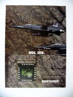 Northrop F 20 F20 Tigershark fighter jet 1985 print Ad  