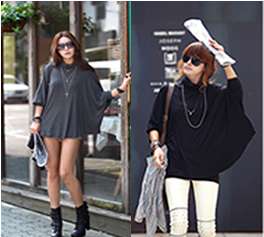 CASUAL TURTLE NECK BATWING SLEEVE TOP ZZ00149  