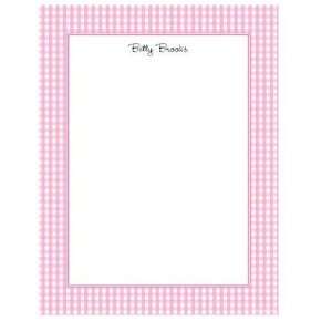 Pink Gingham Borders Personalized Notepad