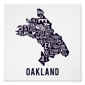 Oakland Typographic Map Print 