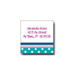  Polka Dot Pear Design   Small Square Address Labels (Easter 