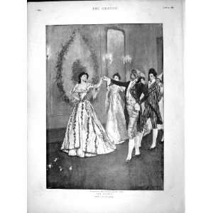  1899 MINUET MAN LADY ROMANCE DANCING ANTIQUE PRINT