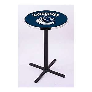  Vancouver Canucks HBS Pub Table with Black Wrinkle base 