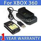   Battery Pack +USB Charging Dock For Xbox 360 Controller BLK