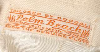 Vintage 40s PALM BEACH Cream Peak Lapel Dinner Jacket Blazer Double 