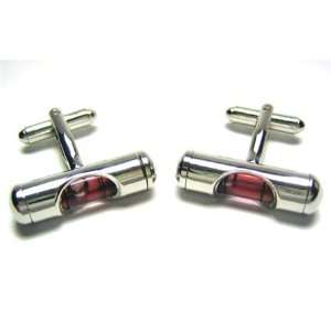   Purple Level Cufflinks Real Working Levels W/Carrying Pouch Jewelry