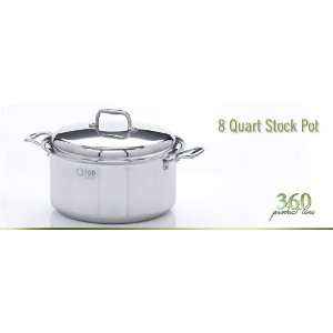 Eight Quart Stock Pot Made in America by 360 Cookware  