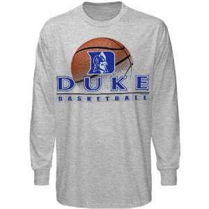 NCAA Duke Blue Devils Ash Basketball Graphic Long Sleeve T 