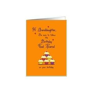   Granddaughter Birthday Food Pyramid Cupcakes Humor Card Toys & Games