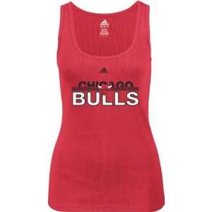 Chicago Bulls  Womens  Red Horizon Long Rib Tank  Sports 