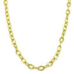 14k Yellow Gold 16 inch Flat Oval Link Necklace  