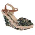 Elegant by Beston Womens Lucky 1 Zig Zag Low Platform Wedge Sandals 