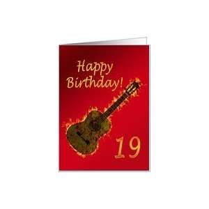  19th birthday Blazing hot guitar Card Toys & Games