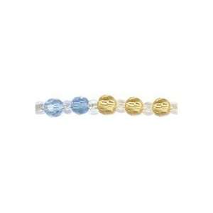 Blue Moon Machine Cut Round Strung Glass Beads   14 Inch Strand/Yellow 