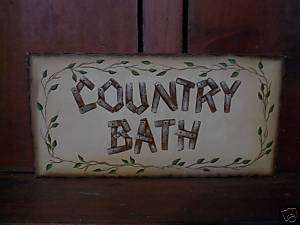 New Rustic Farm COUNTRY BATH Painted Vines Wood Sign  