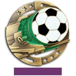 Hasty Awards Custom Soccer Color Medals M 545S GOLD MEDAL/PURPLE 
