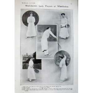 1907 Tennis Players Wimbledon Sport Smith Boothby Lady 