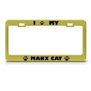 Manx Cat Animal Metal License Plate Frame Tag Holder