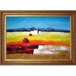   Oil Painting, with Exquisite Dark Gold Wood Frame 30.5 x 42.5 inches