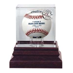 Antique Mahogany MLB Baseball Expos Logo Display Case:  