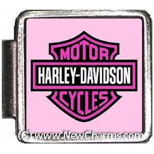  Harley Davidson Pink Italian Charm Bracelet Jewelry Link 
