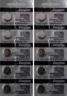 10 pcs 357/303 Energizer battery LR44 Made in U.S.A  