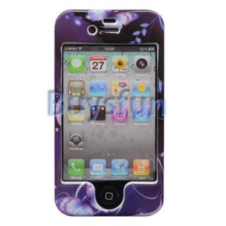 Butterfly Purple Hard Case Cover For Apple iPhone 4 4G 4S  