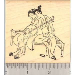   Music Lesson (Japanese Women playing Shamisen): Arts, Crafts & Sewing