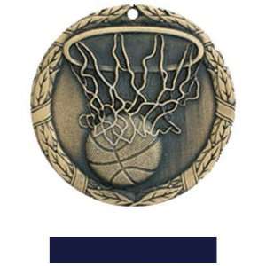  Hasty Awards Custom Basketball Medal M 300B GOLD MEDAL/NAVY 