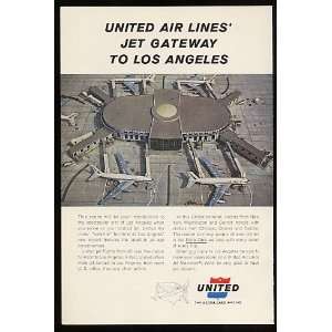  1962 United Airlines Jets Los Angeles LA Terminal Print Ad 