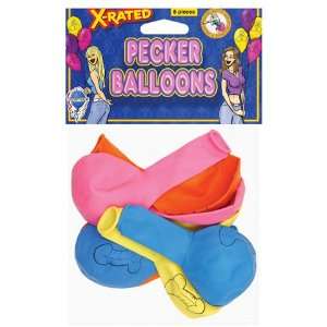  X rated pecker balloons asst colors (8) Health & Personal 