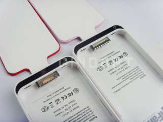   Leather Case Cover External 1450mAh Backup Battery for iPhone 4 4G New