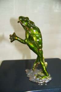 Keren Kopal Trinket Box, Leap Frog, Enamel, Crystals  