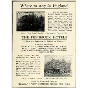  1929 Ad Frederick Hotel Great Central London Russell 