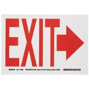   Paper, Red On White Color Sustainable Safety Sign, Legend Exit Arrow