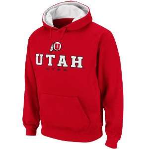 Utah Utes Red Sentinel Pullover Hoodie Sweatshirt (Large):  