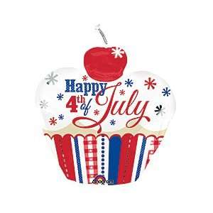  Happy Fourth 4th Of July Patriotic Cupcake 24 Mylar Foil 