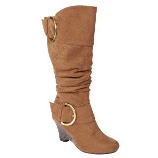 Bamboo by Journee Womens Slouch Boots with Buckle