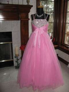 Sherri Hill Ch2703 Pink Encrusted Girls Pageant Gown Sz 12  