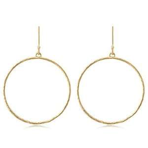  Hammered Circle Earrings with 24 Karat Gold Jewelry