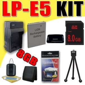 LP E5 Lithium Ion Replacement Battery/Charger for Canon EOS Rebel T1i 