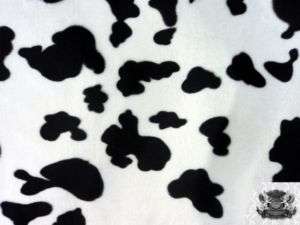 VELBOA FABRIC BABY COW BLACK WHITE FAUX FUR BY YARD  