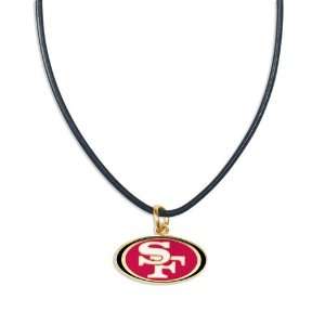  NFL San Francisco 49ers Necklace   Leather Cord: Sports 