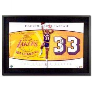   Lakers  Championships  Jersey Numbers Piece   Framed (UD Sports