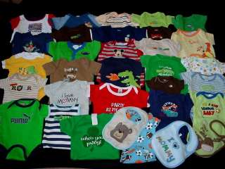 31pc used UNDER SHIRT BABY BOY ONE PIECE SUMMER CLOTHES 0 3 3 6 MONTHS 