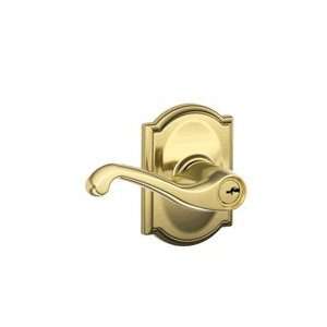 Schlage F51 505 Bright Brass (Lifetime Finish) Keyed Entry Flair Style 