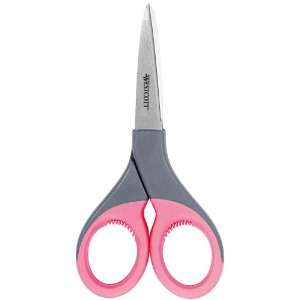  Westcott Elite Design Pointed Scissor, 5 Inches, Gray/Pink 