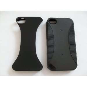  Combination iPhone 4/4G Hard Black Surface with Soft Black 