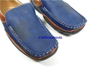 Mens Blue Fashion Italian Style Driving Moccasins Loafers Shoes Eagle 